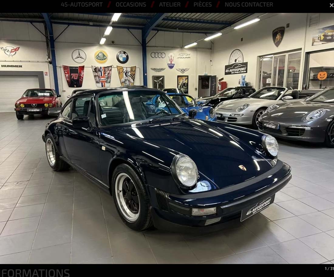 PORSCHE 911 Carrera 3.2 231cv G50 1987 occasion